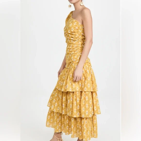 NWT! Veronica Beard Virginia Floral One- Shoulder Maxi Dress - Picture 2 of 10